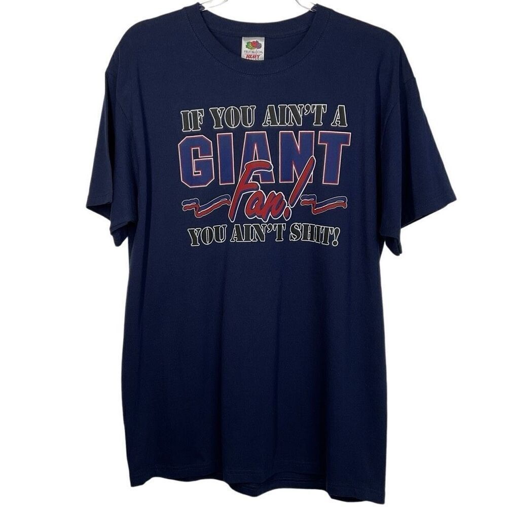 Fruit of the Loom Dark Blue New York Giants T-Shirt Large